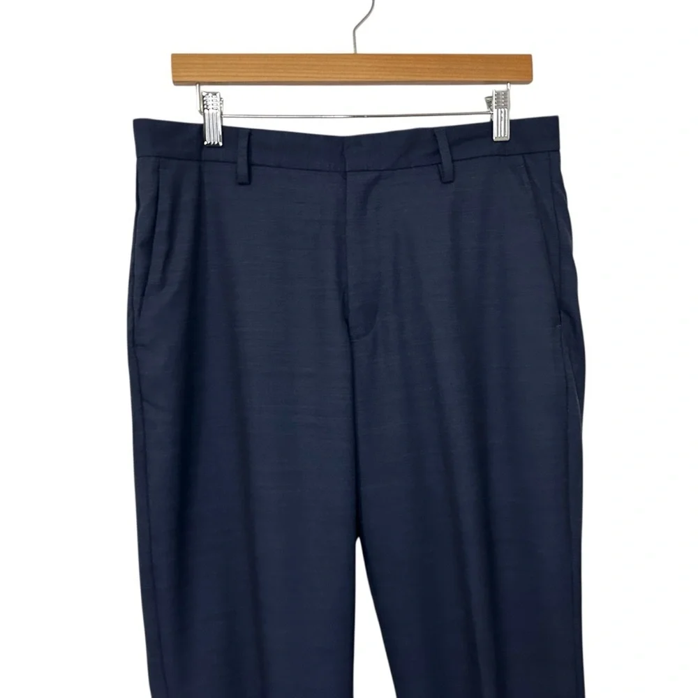 J. Crew Mens Ludlow Classic Trouser Pants Sz 32x32 Navy Blue Wool Blend NEW